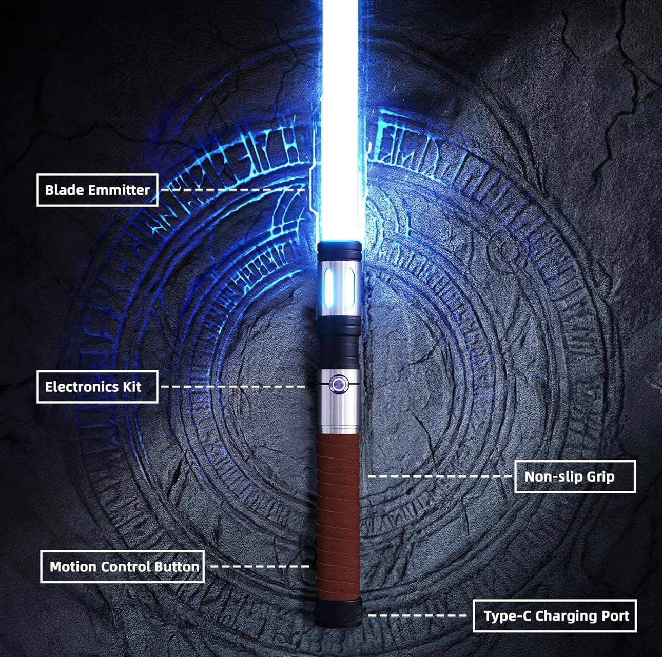 Lightsaber Dueling Light Saber with 12 RGB Colors 16 Sound Fonts and Motion Control, Force FX Lightsabers with Premium Metal Handle and Replaceable Blade, Light Sabers for Adults, Kids