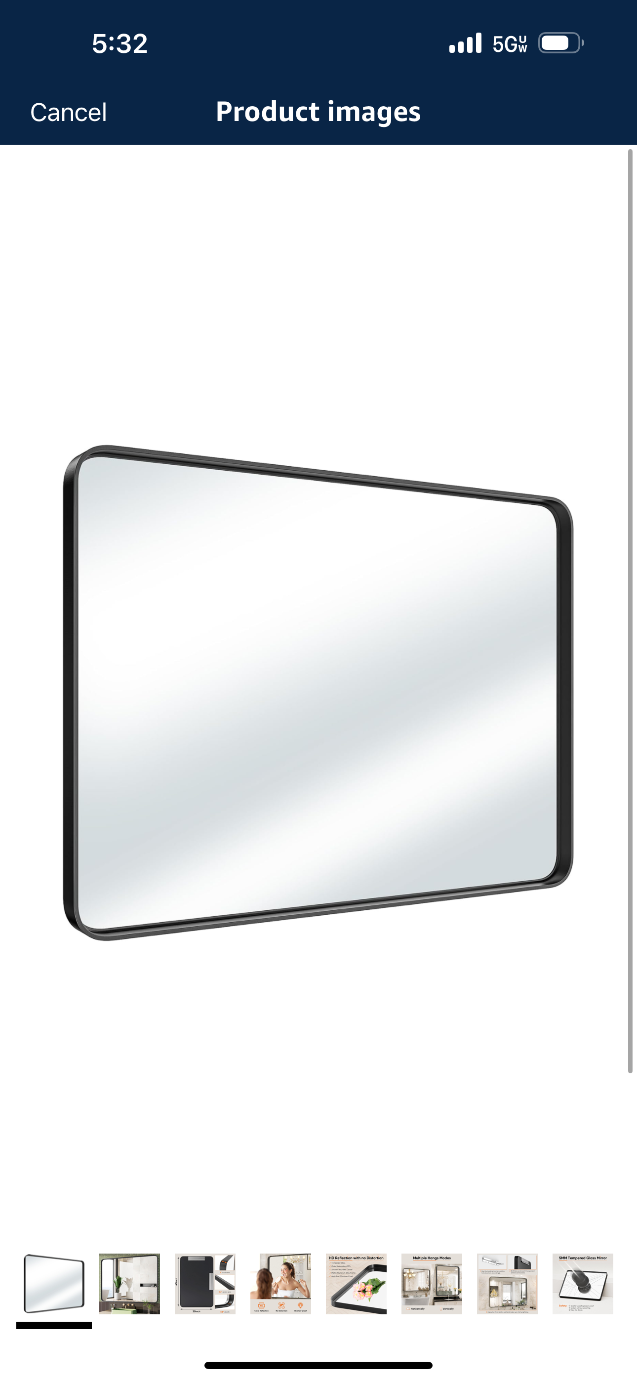 LOAAO 40X30 Inch Black Metal Framed Bathroom Mirror for Wall, Matte Black Bathroom Vanity Mirror Farmhouse, Large Rounded Rectangle Mirror, Anti-Rust, Tempered Glass, Hangs Horizontally or Vertically