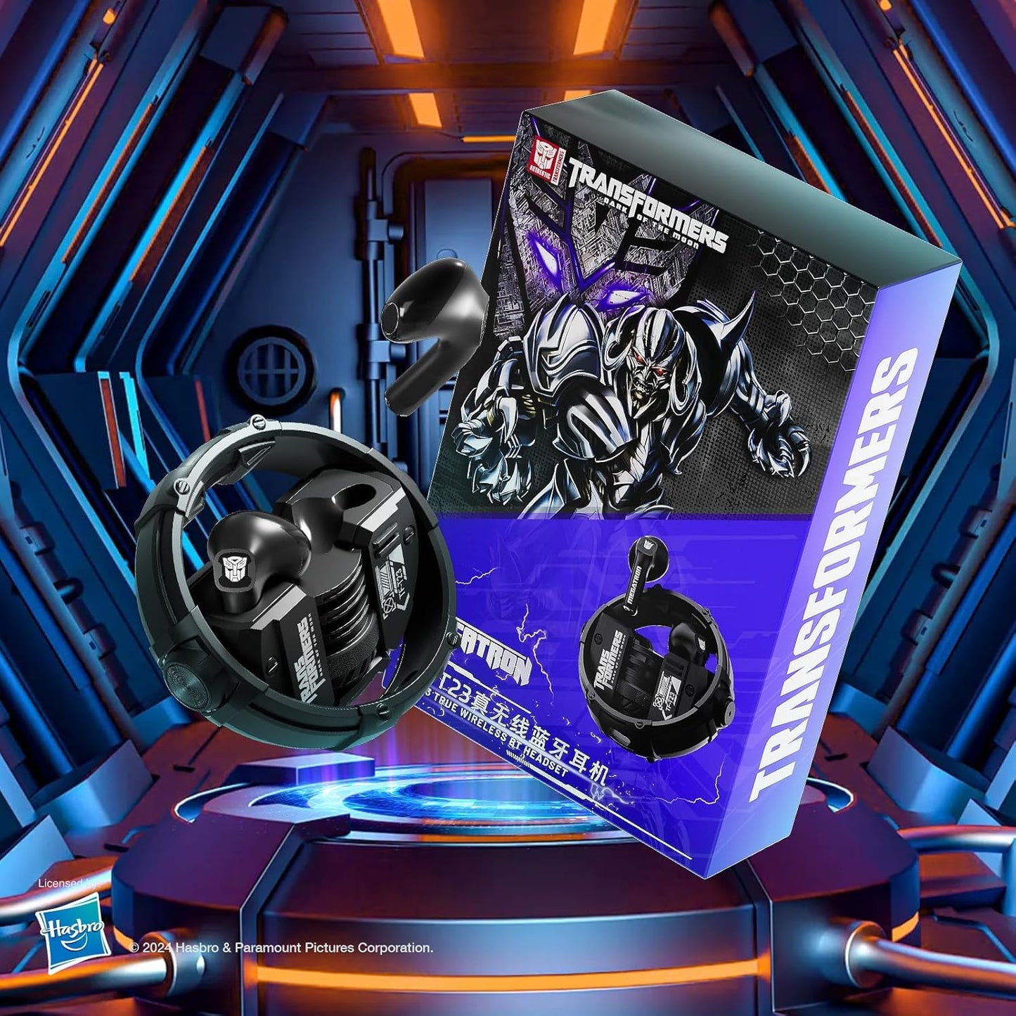 ZOMBIES CAT Transformers TF-T23 Wireless Bluetooth 5.4 Earphones, Bass Stereo, HD Mic, 60H Playtime, IPX5 Sweatproof for Android iOS Black