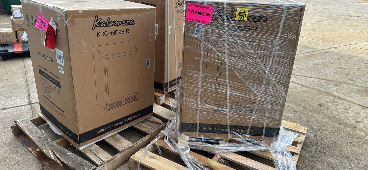 Kalamera Mini Fridge 24” Beverage and Wine Cooler Built-in or Freestanding - 118 Cans & 16 Bottles Capacity Wine Refrigerator Cooler