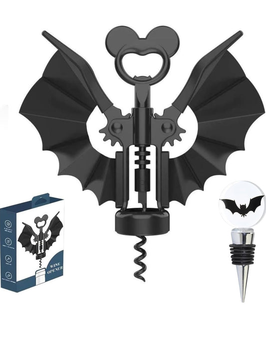 Bat Wine Opener with Wings Wine and Beer 2-in-1 Bottle Opener Bat Shape Bottle Opener for Home Wine Clubs Bars