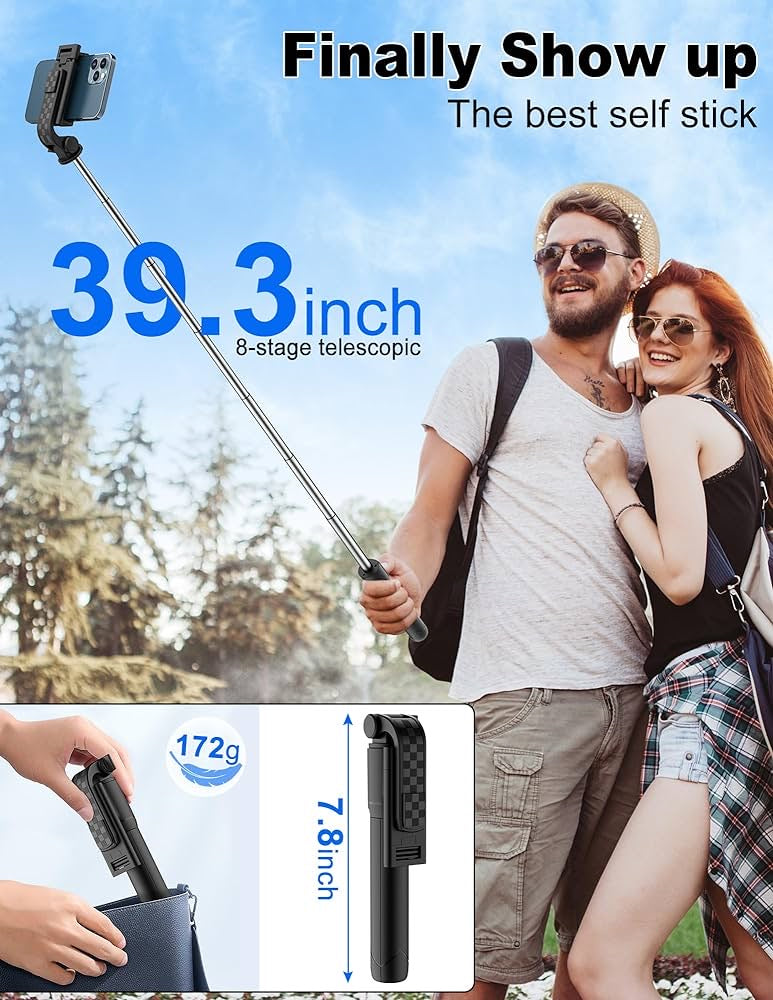 Phone Tripod Selfie Stick Tripod for iphone,Bluetooth Remote Selfie Stick Compatible with iPhone, GoPro, Samsung, Android