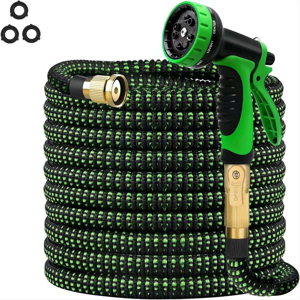 50ft Flexible Garden Hose, Lightweight Water Hose, NON-EXPANDABLE Garden Hose with 10 Function Sprayer Nozzle, Kink-Free Triple-Layer Composite Watering Hose for Yard, Lawn, Outdoor and Car Washing