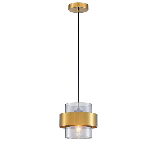 Glass Pendant Light, 7 Inch Pendant Lights Kitchen Island Modern Pendant Light Fixture for Dinning Room and Bedroom Golden Island Pendant Lights for Kitchen