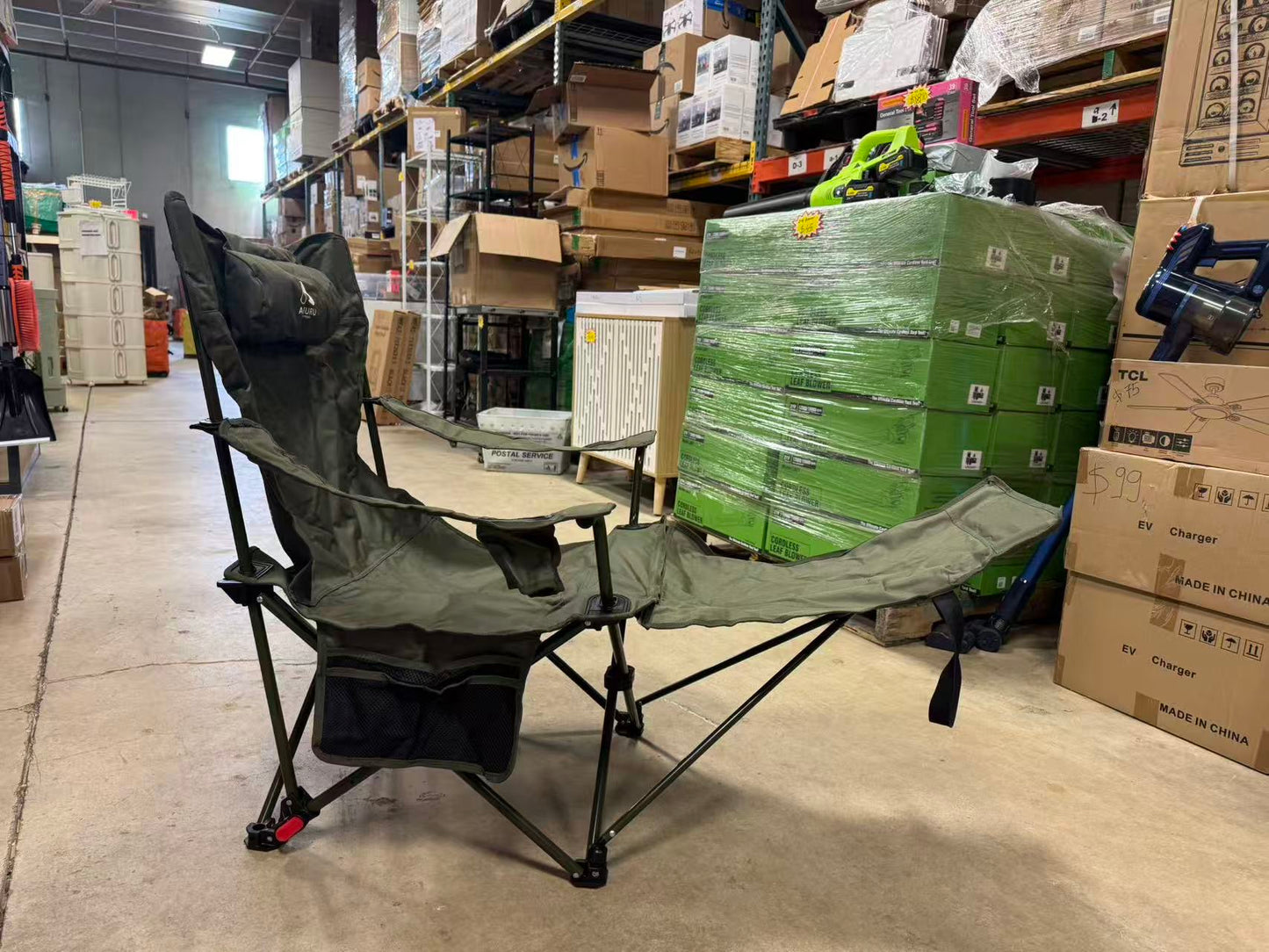 Reclining Camping Chairs for Adults, Recliner Chair with Removable Footrest & Cup Holder, Folding Chairs for Outside W/Adjustable Backrest & Storage Bag for Fishing, Beach, Lawn