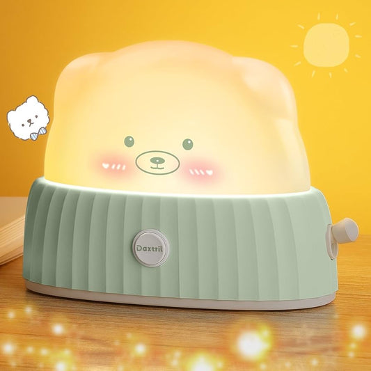 Night Light for Kids Cute Lamp, Bear Cat Lamp Kawaii Room Decor, Kids Toys for Girls, Stocking Stuffers for Kids, Christmas Gifts for Teenage Girls Kids Boys, Rechargeable Touch Lamp, Green