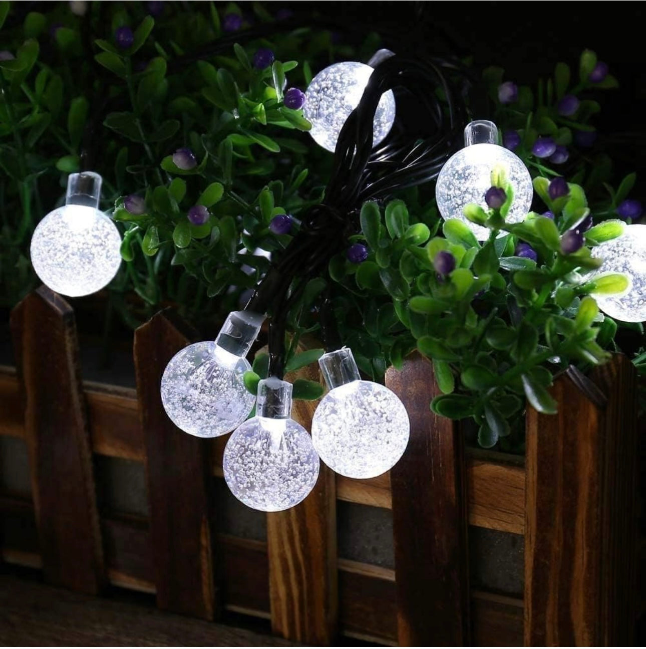 Solar String Lights Outdoor, 20ft 30 LED Globe String Lights with 8 Modes, Waterproof Solar Powered Patio Lights for Garden, Lawn, Gazebo, Porch, Yard, Wedding, Party Decor - Cool White