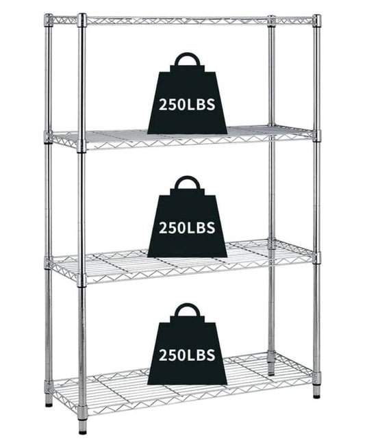 4-Shelf Adjustable, Heavy Duty Wide Storage Shelving Unit (250 lbs loading capacity per shelf)