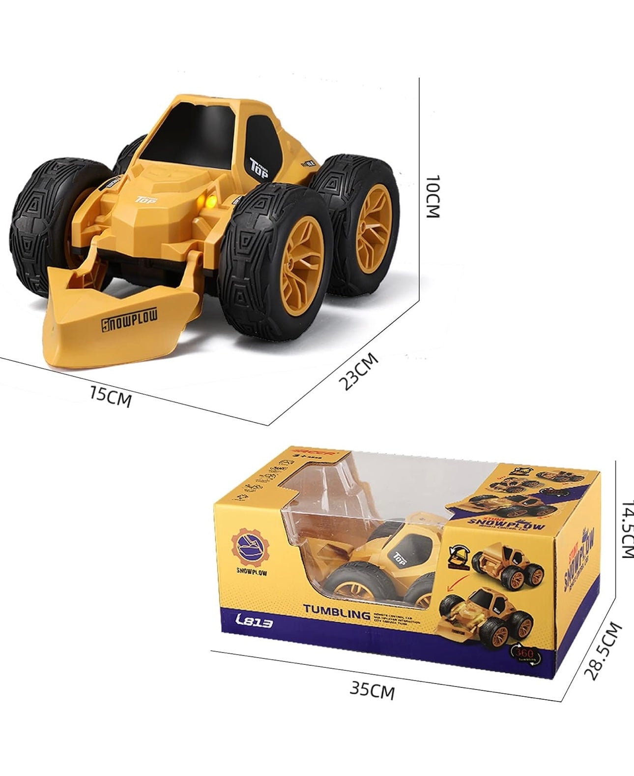 Remote Control Car for Boys 4-7 - Construction Toys RC Car 360° Spins Flips, RC Snow Plowing Stunt Car Toys for 3 4 5 6 7 8 Year Old Boys&Girls, Kids Gifts for Birthday/ Christmas/Indoor/Outdoor