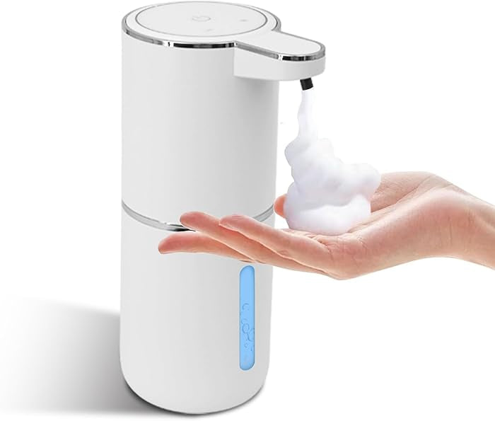 Foaming Soap Dispenser, Automatic Soap Dispenser, 13.5oz/400ml Automatic Soap Dispenser Touchless, USB Rechargeable 4 Level Adjustable Electric, for Bathroom, Kitchen