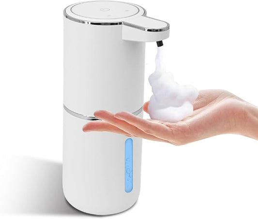Foaming Soap Dispenser, Automatic Soap Dispenser, 13.5oz/400ml Automatic Soap Dispenser Touchless, USB Rechargeable 4 Level Adjustable Electric, for Bathroom, Kitchen