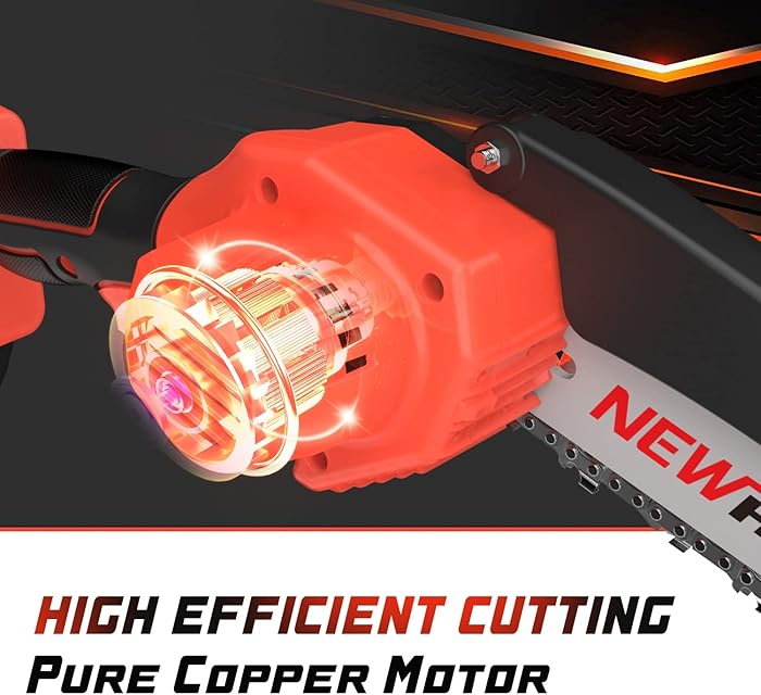 6-Inch Mini Electric Chainsaw Cordless - Handheld Portable Chainsaw with 2 Batteries - 21V Rechargeable Power Chain Saws for Tree Trimming Wood Cutting