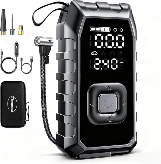 Tire Inflator Portable Air Compressor, 2X Faster Inflation Cordless Air Compressor, 20000mAh & 180PSI & Dual Cylinder, Electric Air Pump for Heavy-duty Vehicles, Car, Motorcycle, Bike, Ball