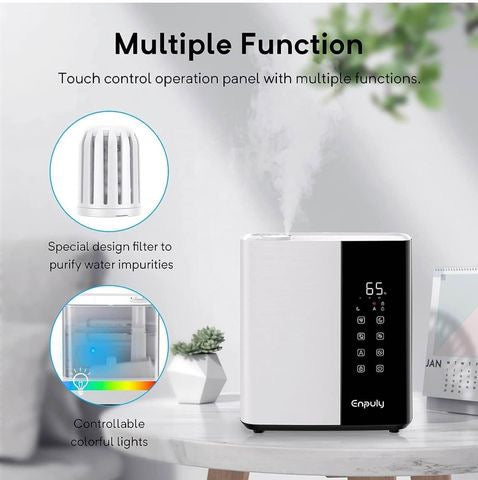 5L Warm and Cool Mist Humidifier for Bedroom/Large Rooms, Max 550ml/h Ultrasonic Vaporizer Humidifi