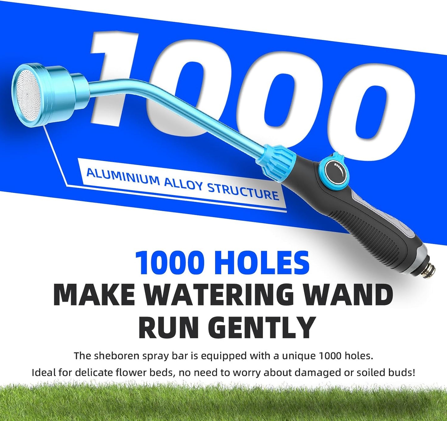 Watering Wand 1000Holes Sheboren with Water Watering Touch Garden Watering Wand for Hanging Baskets, Planting, Flowering, Watering Shrubs, in Garden and Lawn