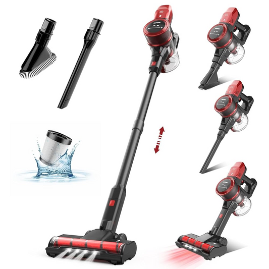 Cordless Vacuum Cleaner with Powerful Suction, Up to 50 Min Runtime, 6 in 1 Lightweight Stick Vacuum Cleaner Brushless Motor, Great for Pet Hair & Hard Floor, Led Display