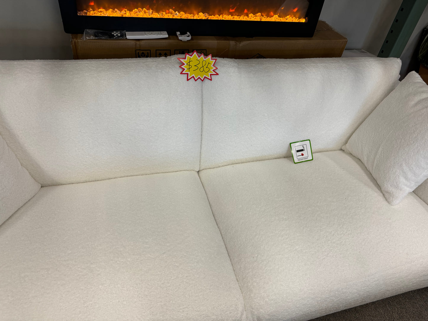 Couch for Living Room Bedroom Soft Loveseat 87" W Small Couch with Pillows White