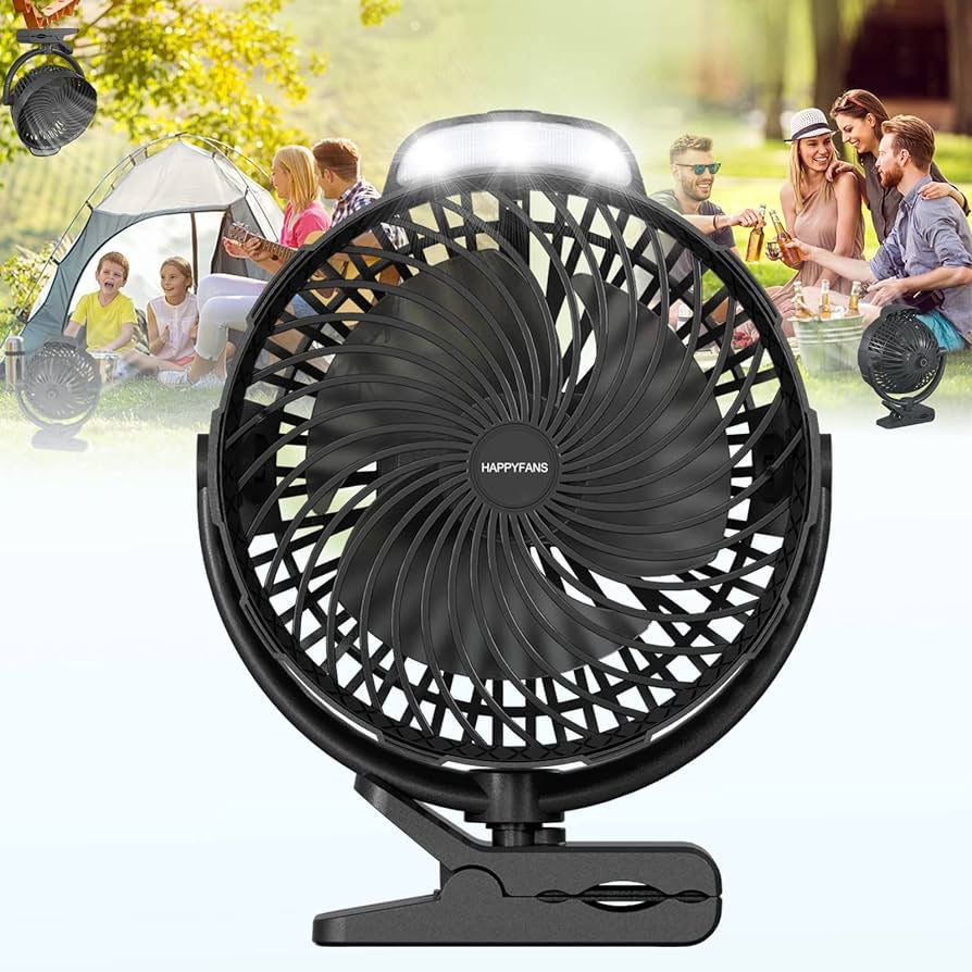 Camping Fan With Light 2023 Upgraded,10000mah Battery Operated Fan Rechargeable Fan,Quiet and Strong