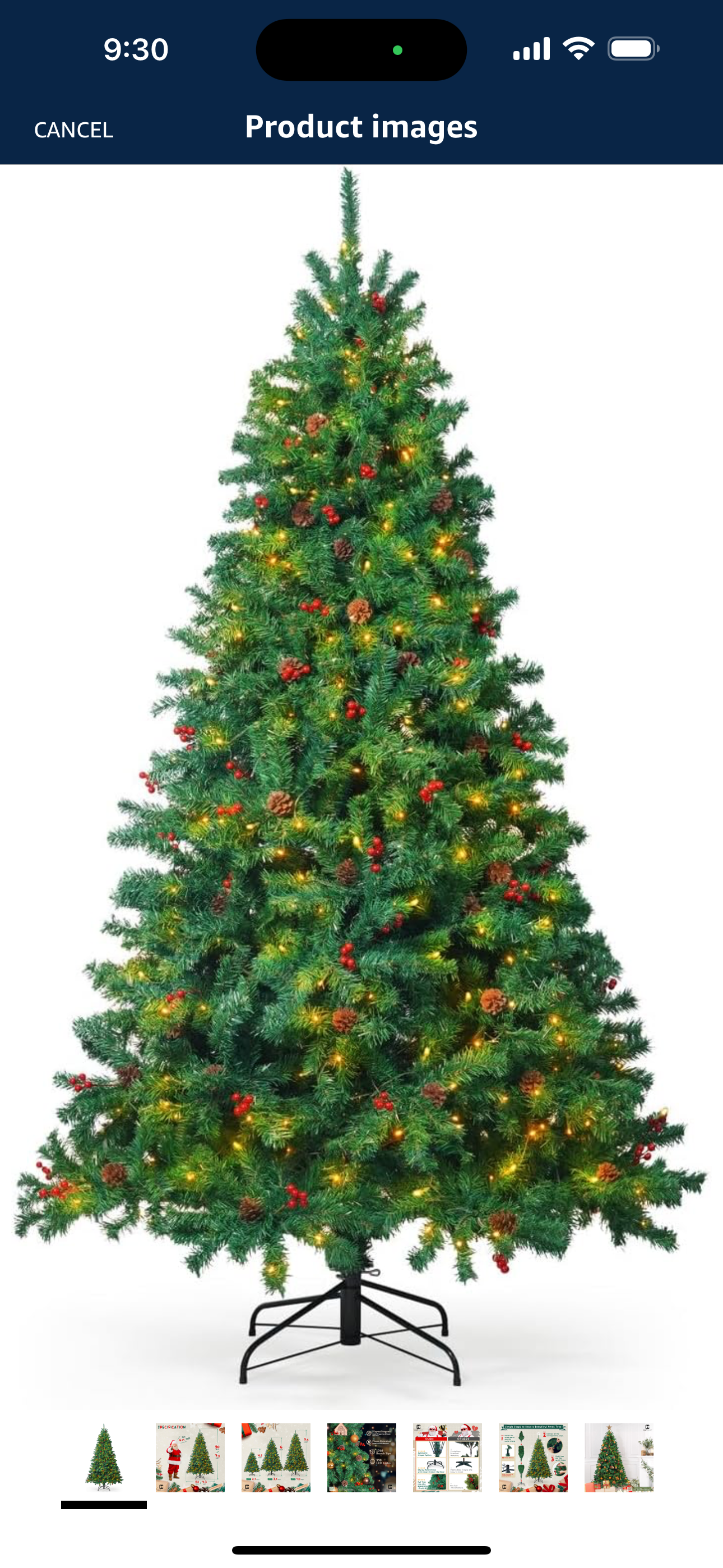 7.5 Feet Premium Full Artificial Pre-lit Christmas Tree