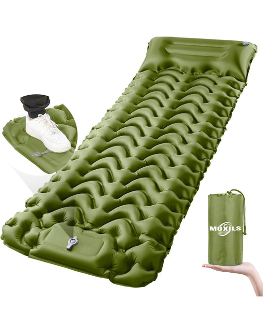 Sleeping Pad Ultralight Inflatable Sleeping Pad for Camping, 78.7" X27'', Compact Camping Mattress for Hiking Camping Essentials with Foot Pump and Carry Bag