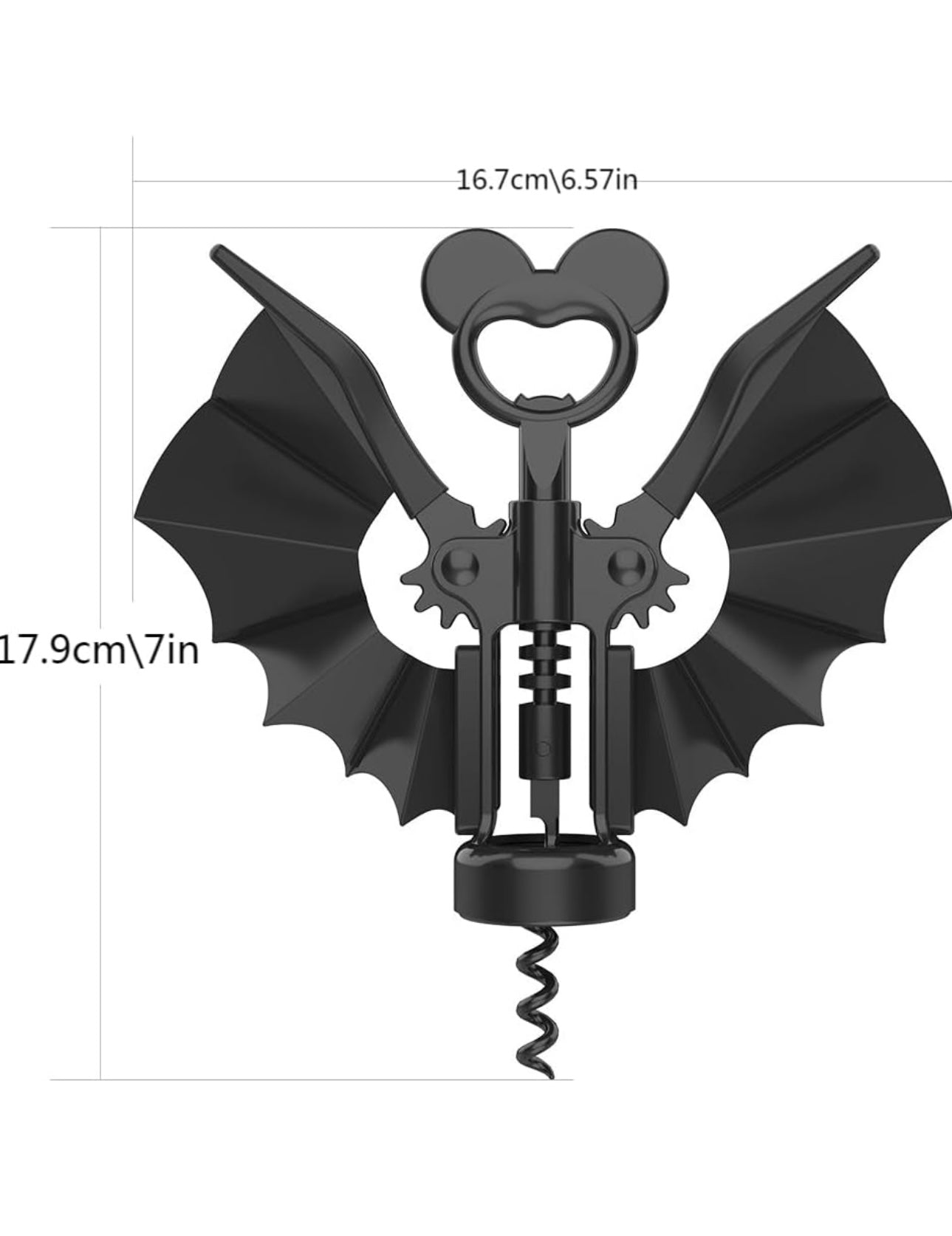 Bat Wine Opener with Wings Wine and Beer 2-in-1 Bottle Opener Bat Shape Bottle Opener for Home Wine Clubs Bars