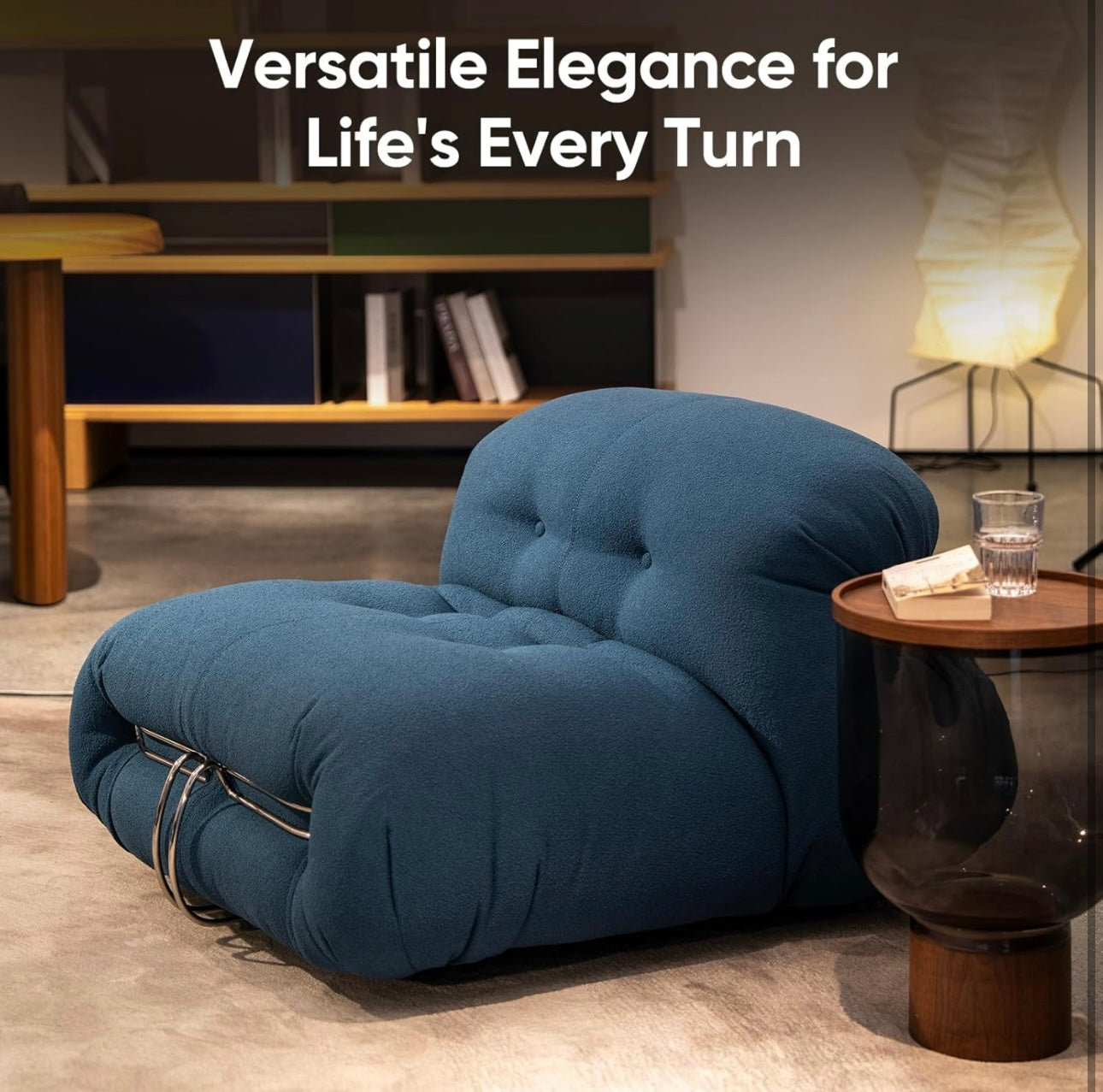 Living Room Accent Chair, Comfy Single Sofa Chair, Metal Brace Design Fireside Chair for Room and Leisure Spaces