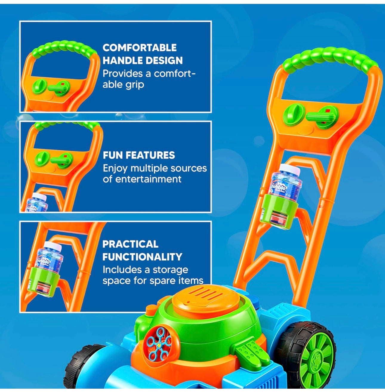 Bubble Lawn Mower Toddler Toys - Kids Toys Bubble Machine Summer Outdoor Toys Games, Bubble Mower Push Toy Outside Toys for Toddlers Preschool Kid Boys Girls Birthday Gifts