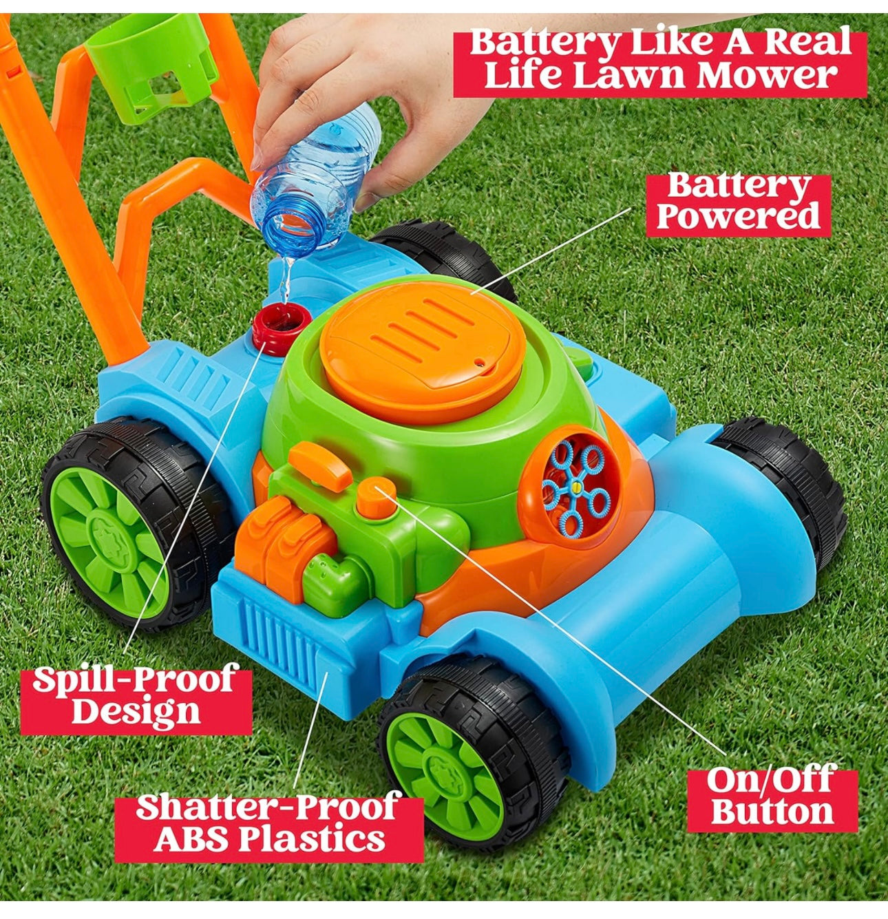 Bubble Lawn Mower Toddler Toys - Kids Toys Bubble Machine Summer Outdoor Toys Games, Bubble Mower Push Toy Outside Toys for Toddlers Preschool Kid Boys Girls Birthday Gifts