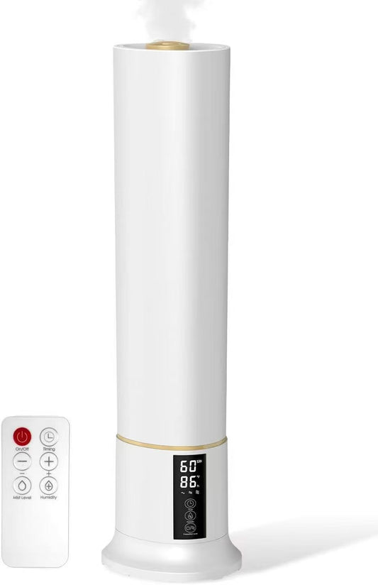 9L Large Humidifiers for Bedroom, Ultrasonic Cool Mist Top Fill Humidifier with 3 Mist Speed, Remote, Quiet Tower Humidifier for Baby Kids Adults Home