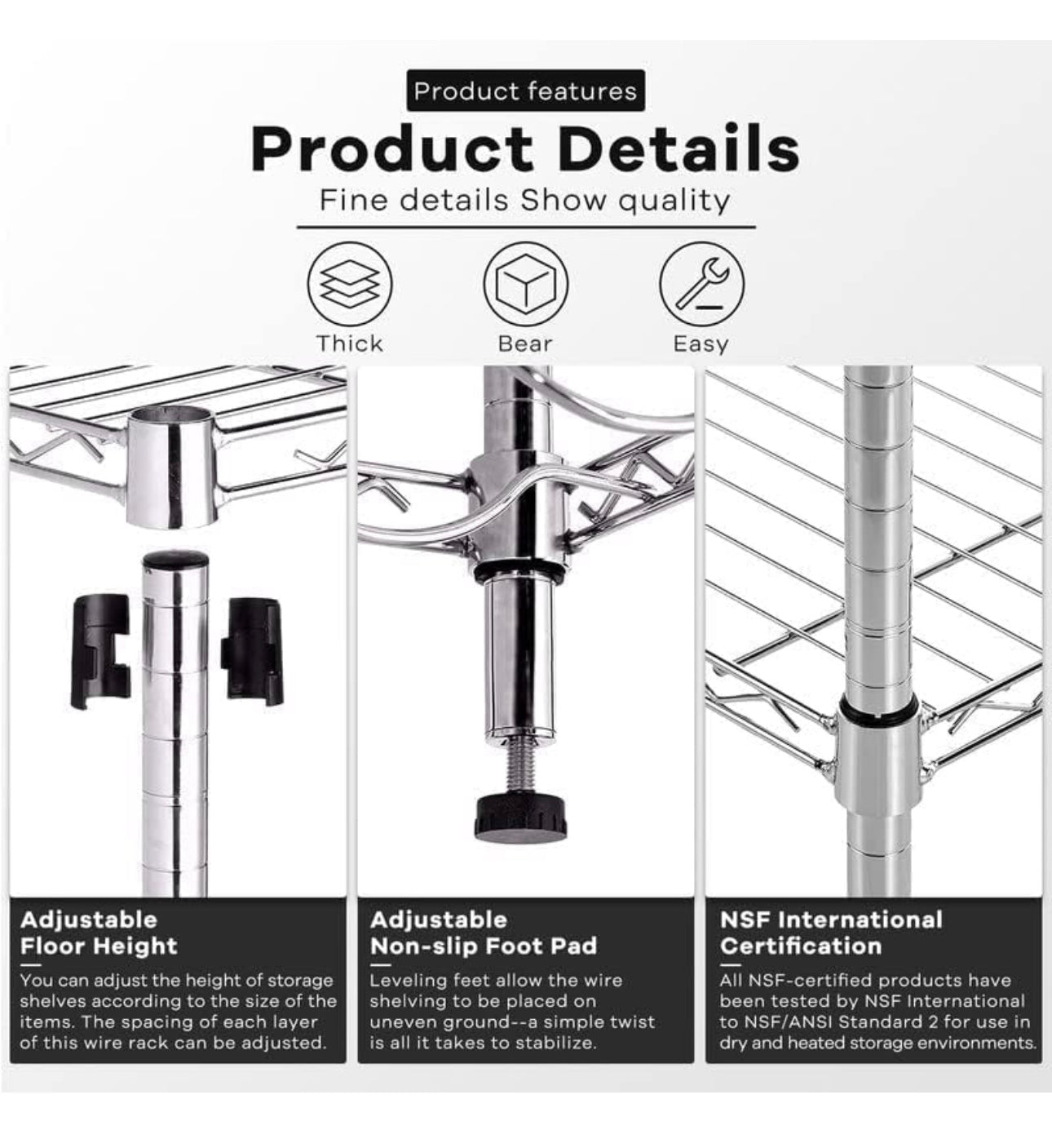 4-Shelf Adjustable, Heavy Duty Wide Storage Shelving Unit (250 lbs loading capacity per shelf)