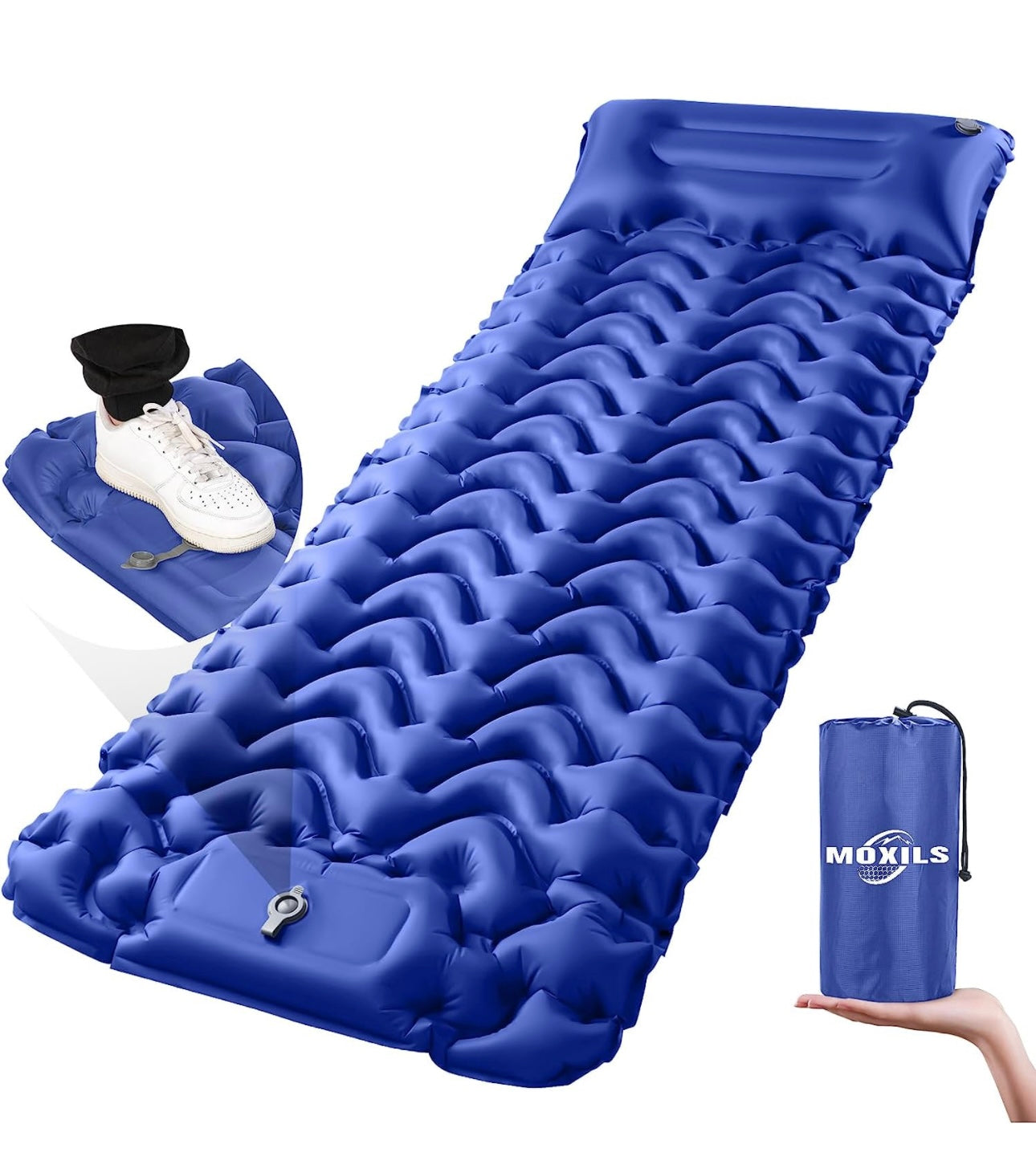 Sleeping Pad Ultralight Inflatable Sleeping Pad for Camping, 78.7" X27'', Compact Camping Mattress for Hiking Camping Essentials with Foot Pump and Carry Bag