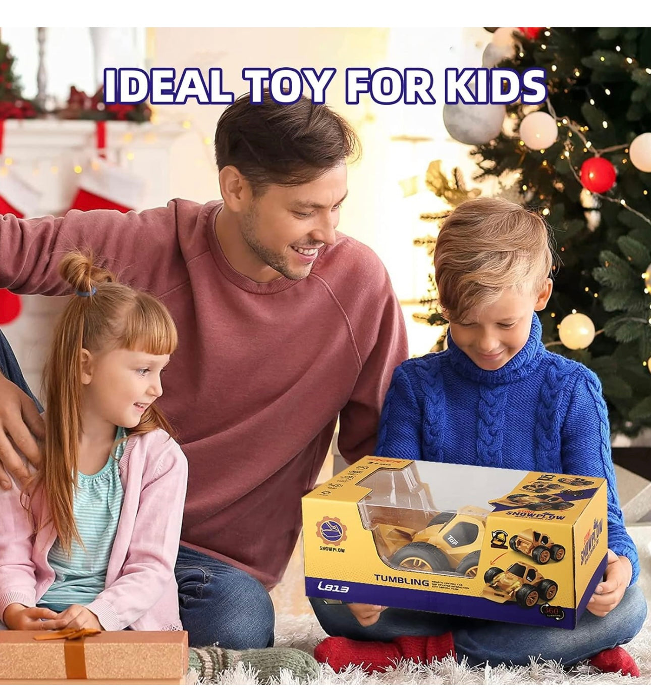 Remote Control Car for Boys 4-7 - Construction Toys RC Car 360° Spins Flips, RC Snow Plowing Stunt Car Toys for 3 4 5 6 7 8 Year Old Boys&Girls, Kids Gifts for Birthday/ Christmas/Indoor/Outdoor