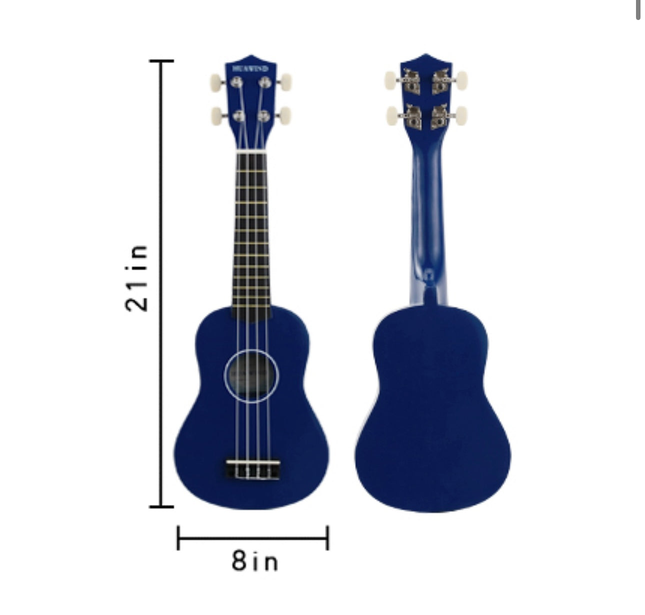 Ukulele, 21 inch Soprano Ukulele For Beginners, Hawaii Toddler Ukelele Four String Wood Uke Ukulele (Navy Blue)