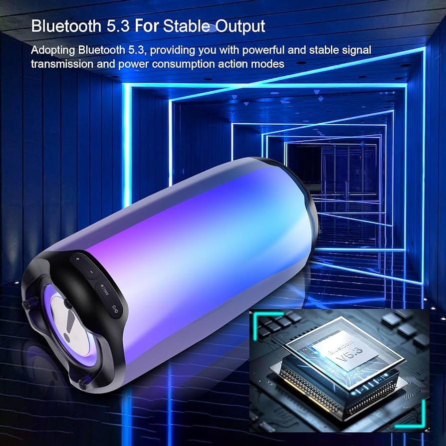 Portable Bluetooth Speakers,Karaoke Machine, Portable Bluetooth Karaoke Speaker with 2 Bluetooth Microphones, TWS Pairing, bass/Treble Adjustment,LEDlights,for Singing/Birthday Parties/Homes