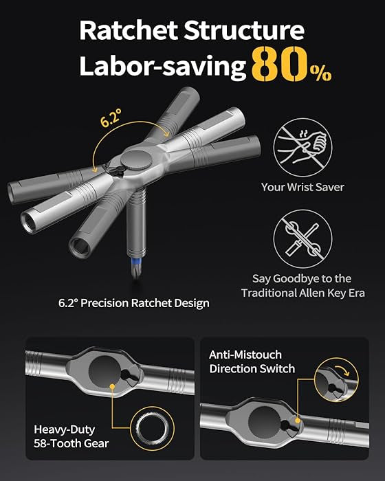 42 in 1 Magnetic Ratchet Screwdriver Set,Multi Bit Ratcheting Screw Driver kit,Precision Screwdriver Case,Portable Compact Tool Kit for Home Repairs, Electronics,Furniture,Bicycle