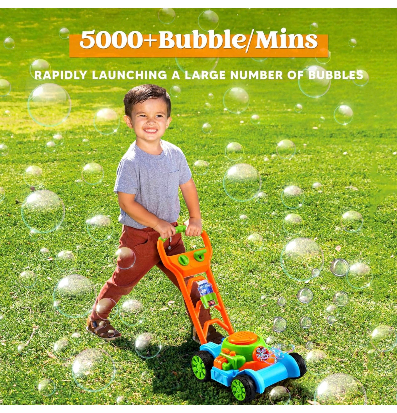 Bubble Lawn Mower Toddler Toys - Kids Toys Bubble Machine Summer Outdoor Toys Games, Bubble Mower Push Toy Outside Toys for Toddlers Preschool Kid Boys Girls Birthday Gifts