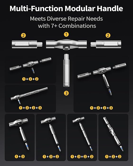 42 in 1 Magnetic Ratchet Screwdriver Set,Multi Bit Ratcheting Screw Driver kit,Precision Screwdriver Case,Portable Compact Tool Kit for Home Repairs, Electronics,Furniture,Bicycle