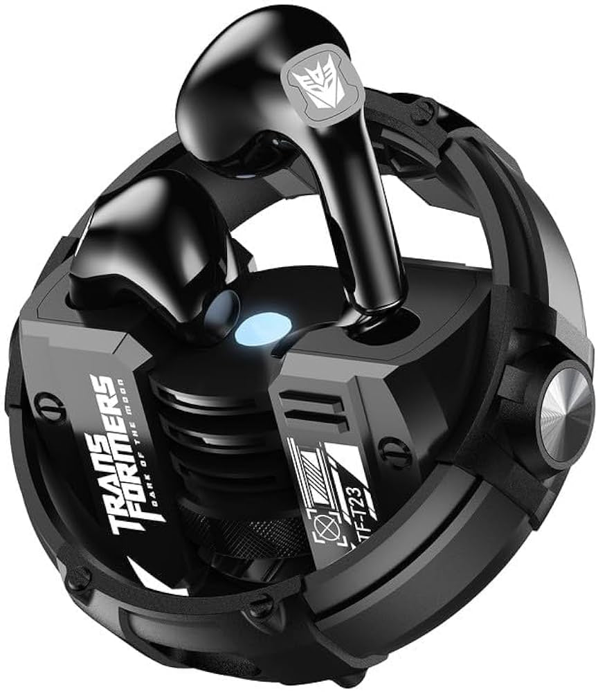 ZOMBIES CAT Transformers TF-T23 Wireless Bluetooth 5.4 Earphones, Bass Stereo, HD Mic, 60H Playtime, IPX5 Sweatproof for Android iOS Black