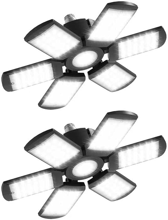 LED Garage Lights Bulb 200W 15000LM 6500K Led Shop Light with 6 Plus 1 Deformable Panels Basement Barn Ceiling Lights for E26/E27
