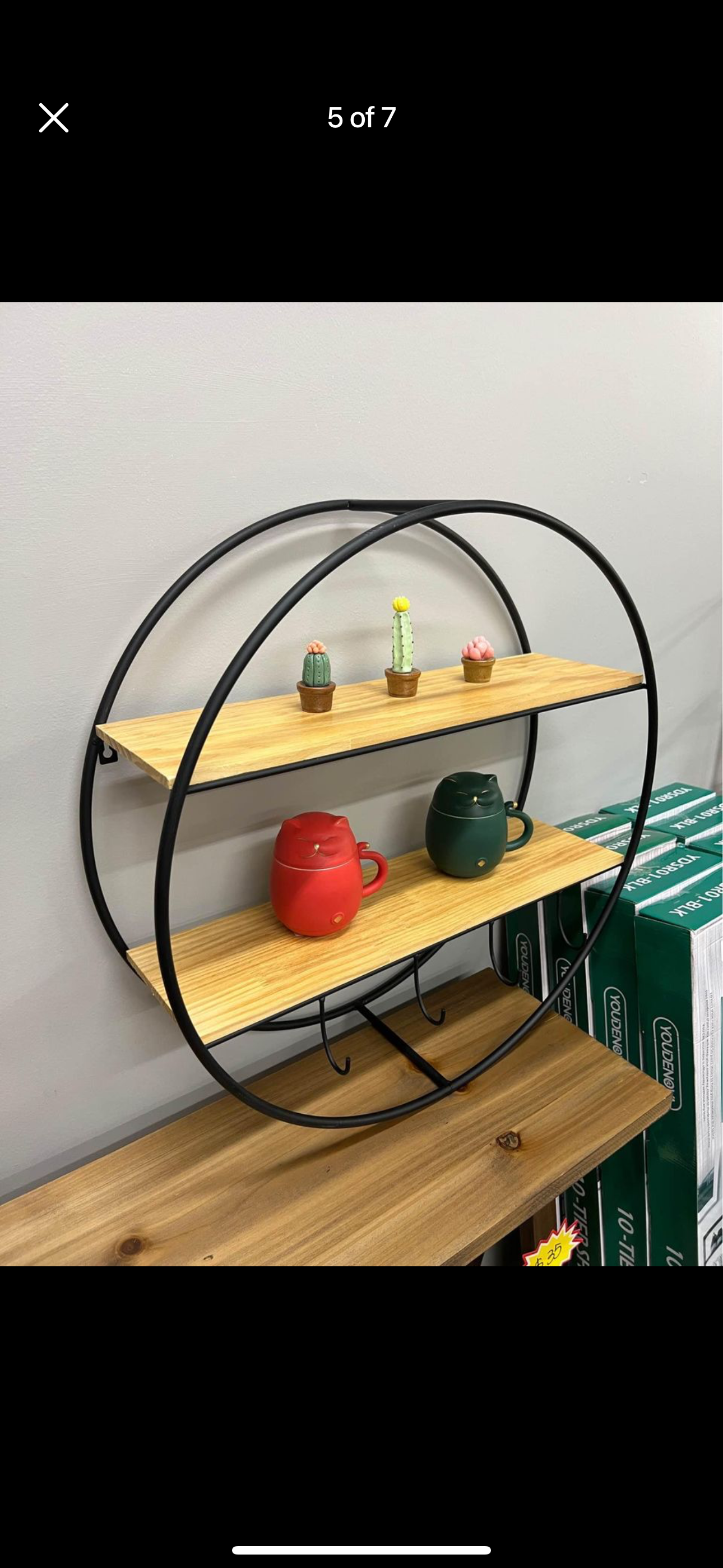 Brand new in the box, Round Wall Shelf – 24” Diameter Floating Shelves for Wall Decor | Natural Wood Shelves | Metal Frame | Round Shelf for Wall | Living Room Decor - Bathroom – Bedroom – Kitchen - Hallway