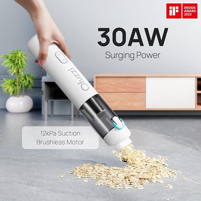 Ofuzzi H8 Apex Car Vacuum Cleaner, Portable Handheld Vacuum Cleaner with 12000Pa High Power, Ultra-Lightweight 1.2lbs, USB-C Fast Charging, Mini Car Vacuum for Car, Home, Pet Hair