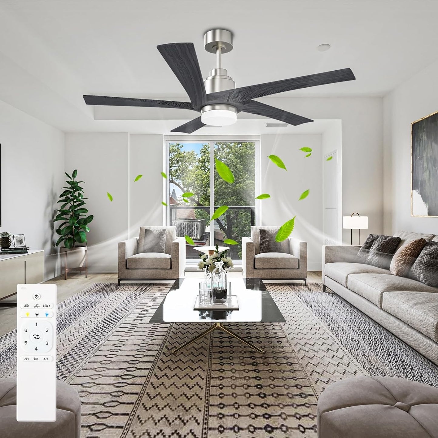 52 Inch Ceiling Fans with Lights and Remote Control