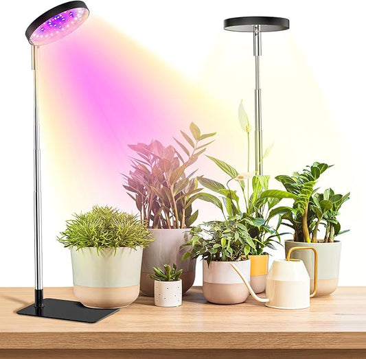 2 Packs Grow Lights for Indoor Plants Full Spectrum, 48 LEDs Plant Light for Indoor Plants with 2 Mounting Options, 3 Optional Spectrums, 3/9/12Hrs, 10 Brightness, 2 Packs