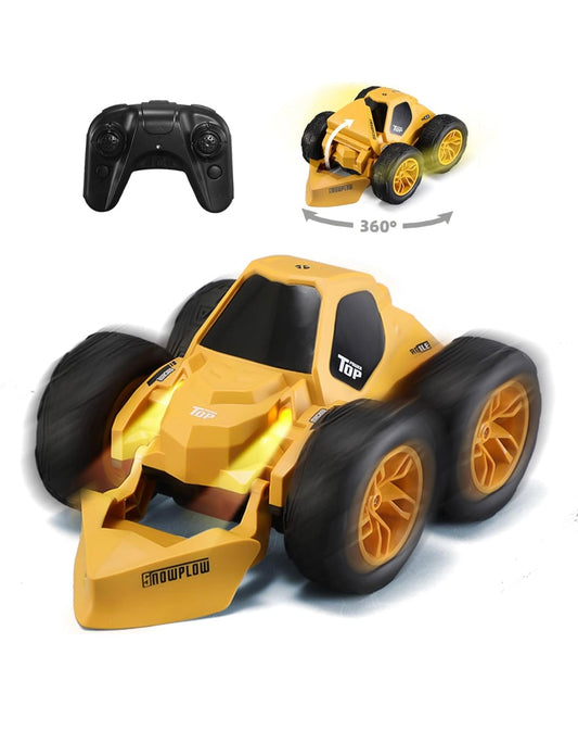 Remote Control Car for Boys 4-7 - Construction Toys RC Car 360° Spins Flips, RC Snow Plowing Stunt Car Toys for 3 4 5 6 7 8 Year Old Boys&Girls, Kids Gifts for Birthday/ Christmas/Indoor/Outdoor