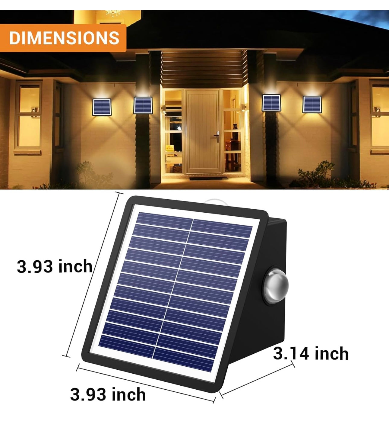 Solar Lights Outdoor Waterproof,4 Pack Solar Deck Lights Outdoor,Solar Lights for Fence, Garden, Pathway, and Patio(Warm White) (4 Pack)