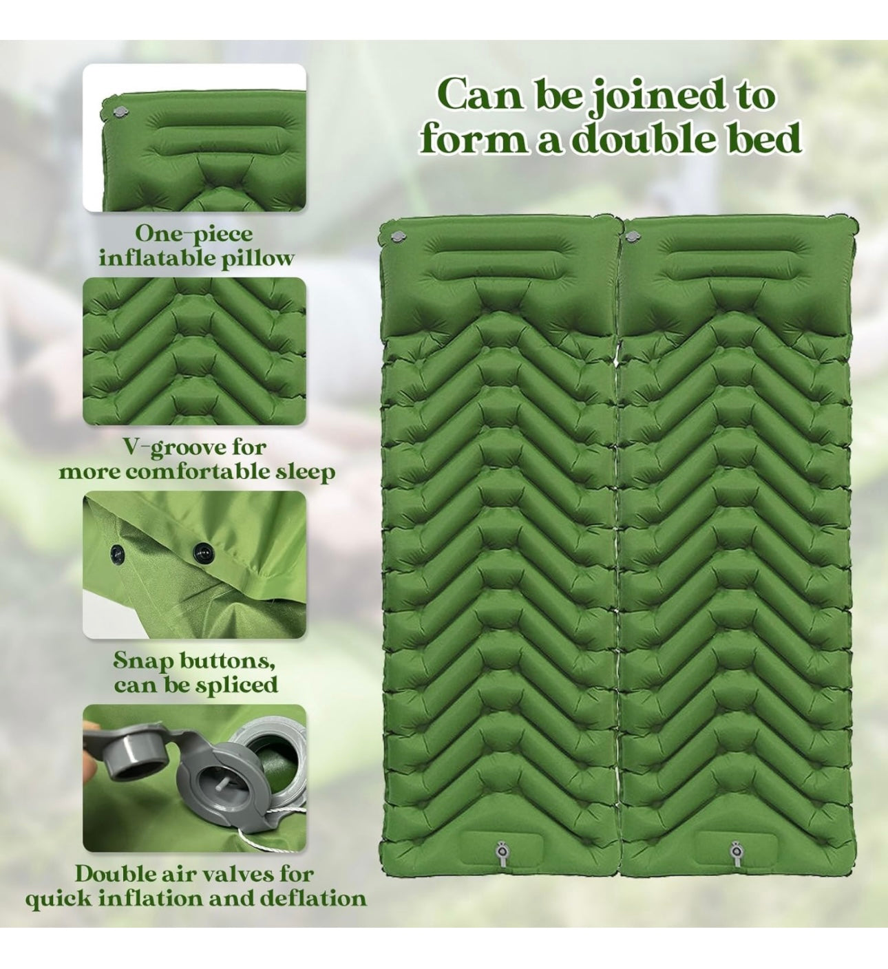 Sleeping Pad Ultralight Inflatable Sleeping Pad for Camping, 78.7" X27'', Compact Camping Mattress for Hiking Camping Essentials with Foot Pump and Carry Bag