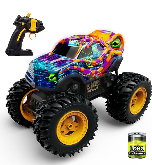 Monster Trucks Toys for Boys Age 4-7, 1:16 Scale Rechargeable RC Cars with Light, Remote Control Car for 5 6 7 8 Year Old boy, Birthday Christmas Toy Gift for Kids