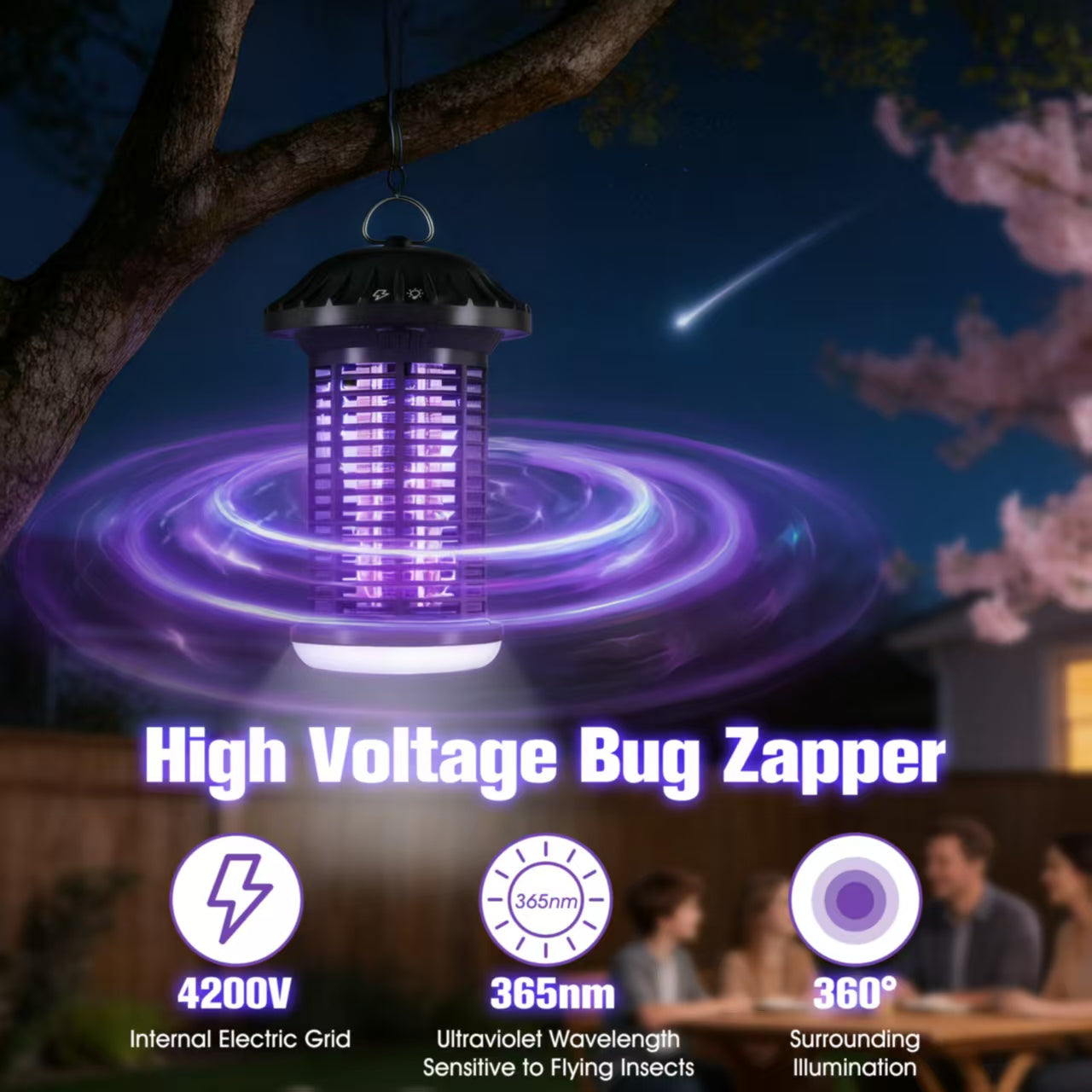 Bug Zapper Indoor & Outdoor, Water Proof Mosquito Zapper with LED Light, 4200...
