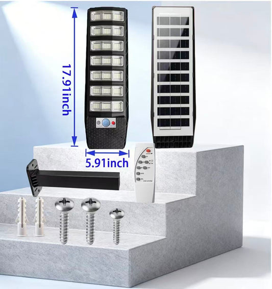 2000LM Solar Street Light with Motion Sensor, 7000K Dusk to Dawn Security Flood Lights IP66, Commercial Outdoor Lighting for Parking Lot, Yard, Driveway, Farm