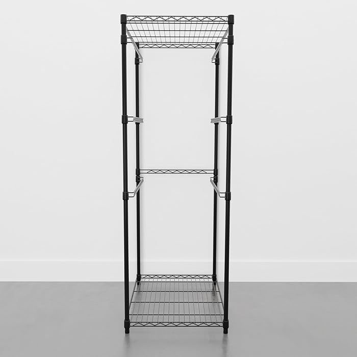 SafeRacks 5-Tier Steel Tote Rack - Maximize Space, Declutter, Organization, NSF Certified, Bin Storage for Garage, Pantry, Kitchen, Workspace, 5 Shelves, 31″ x 23″ x 68″, Black